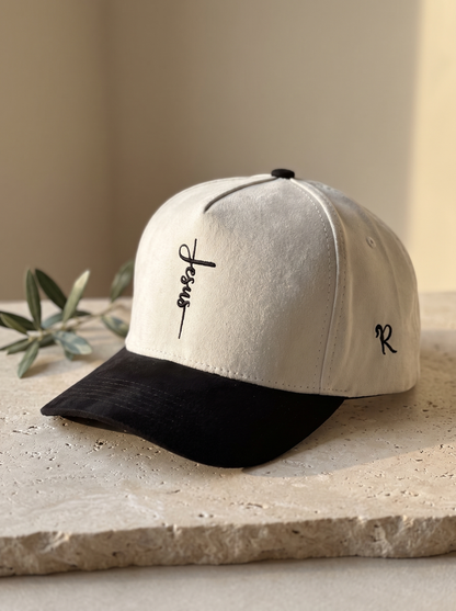 Gorra cristiana juan 8:12 (beige/negro)